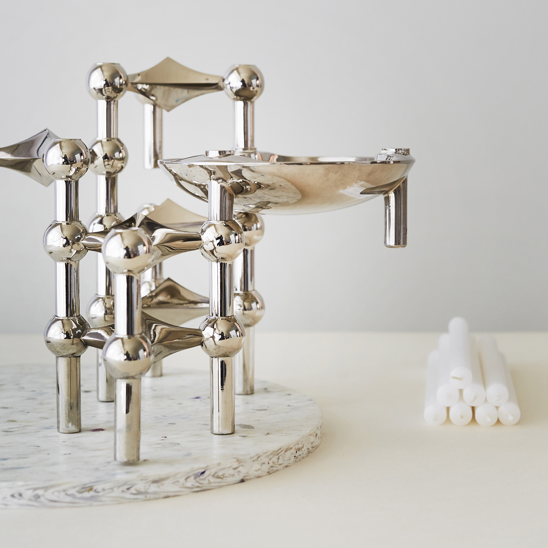 Stoff skál Ø14sm h5sm, chrome