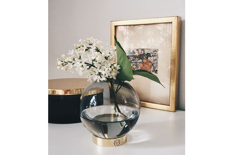 Globe vasi Ø21xh21sm, phantom/brass