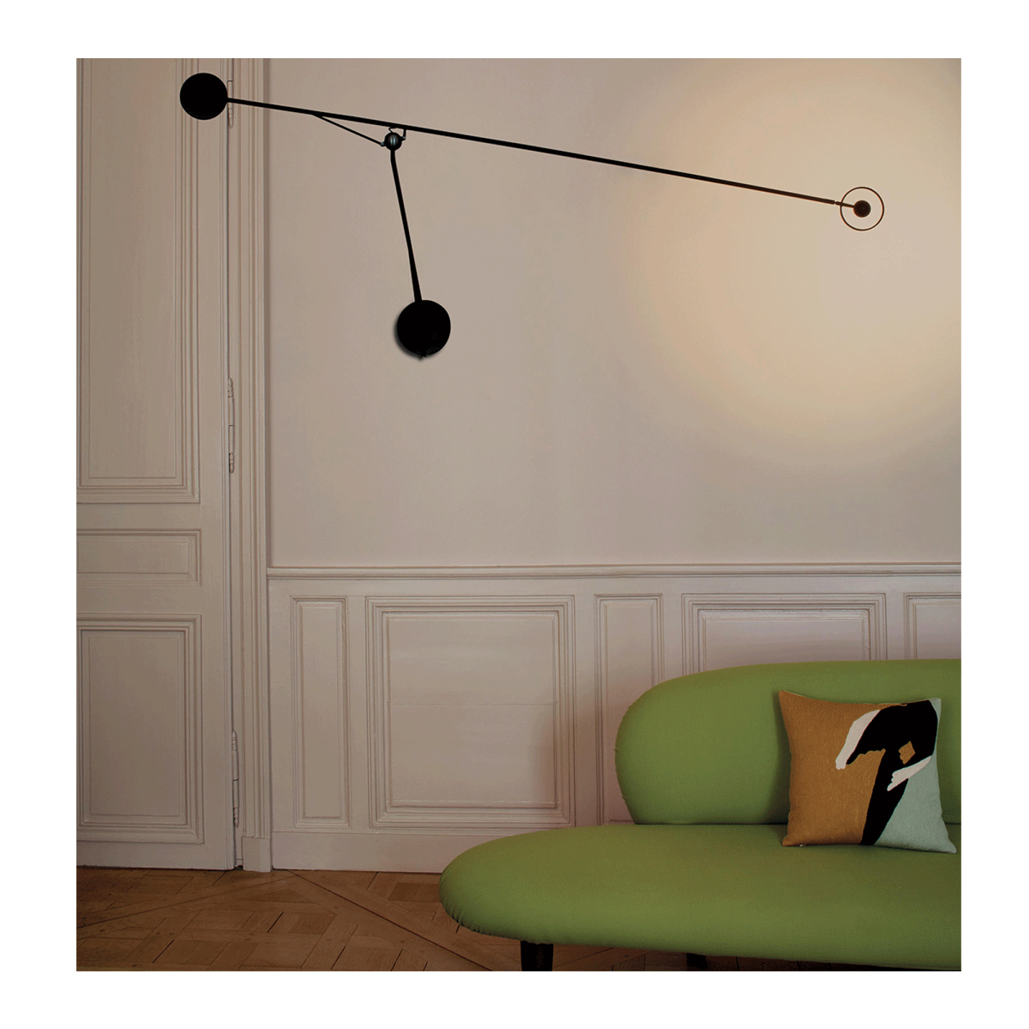 Aaro veggljós 64x155sm, black