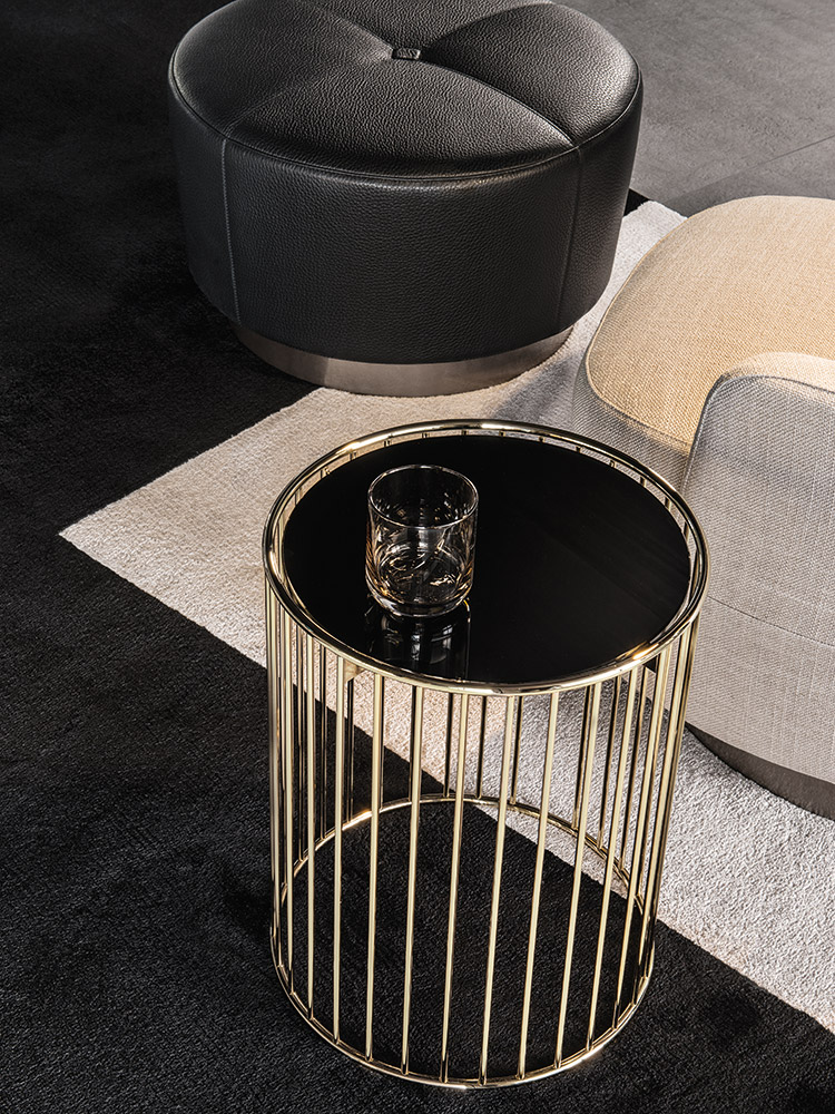 Caulfield Gold/Black-Nickel sófaborð