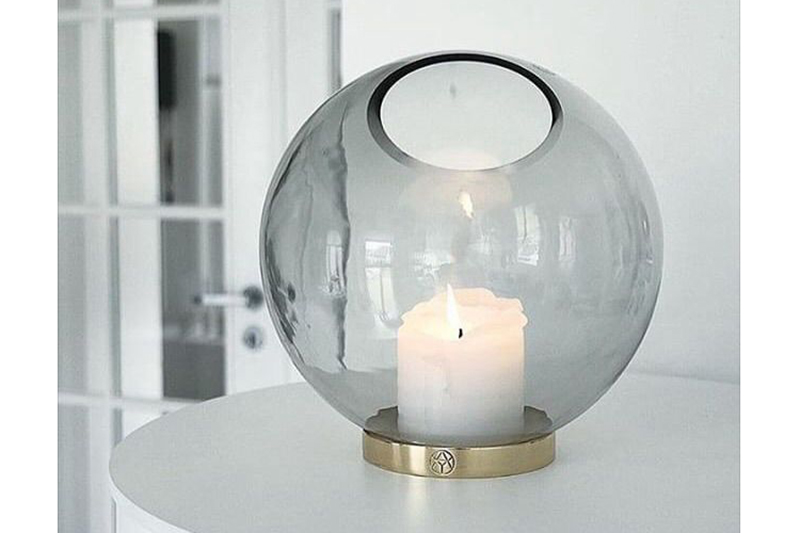 Globe vasi Ø21xh21sm, phantom/brass