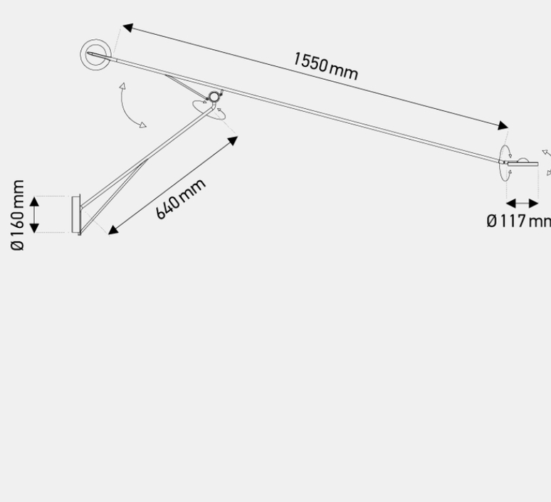 Aaro veggljós 64x155sm, black