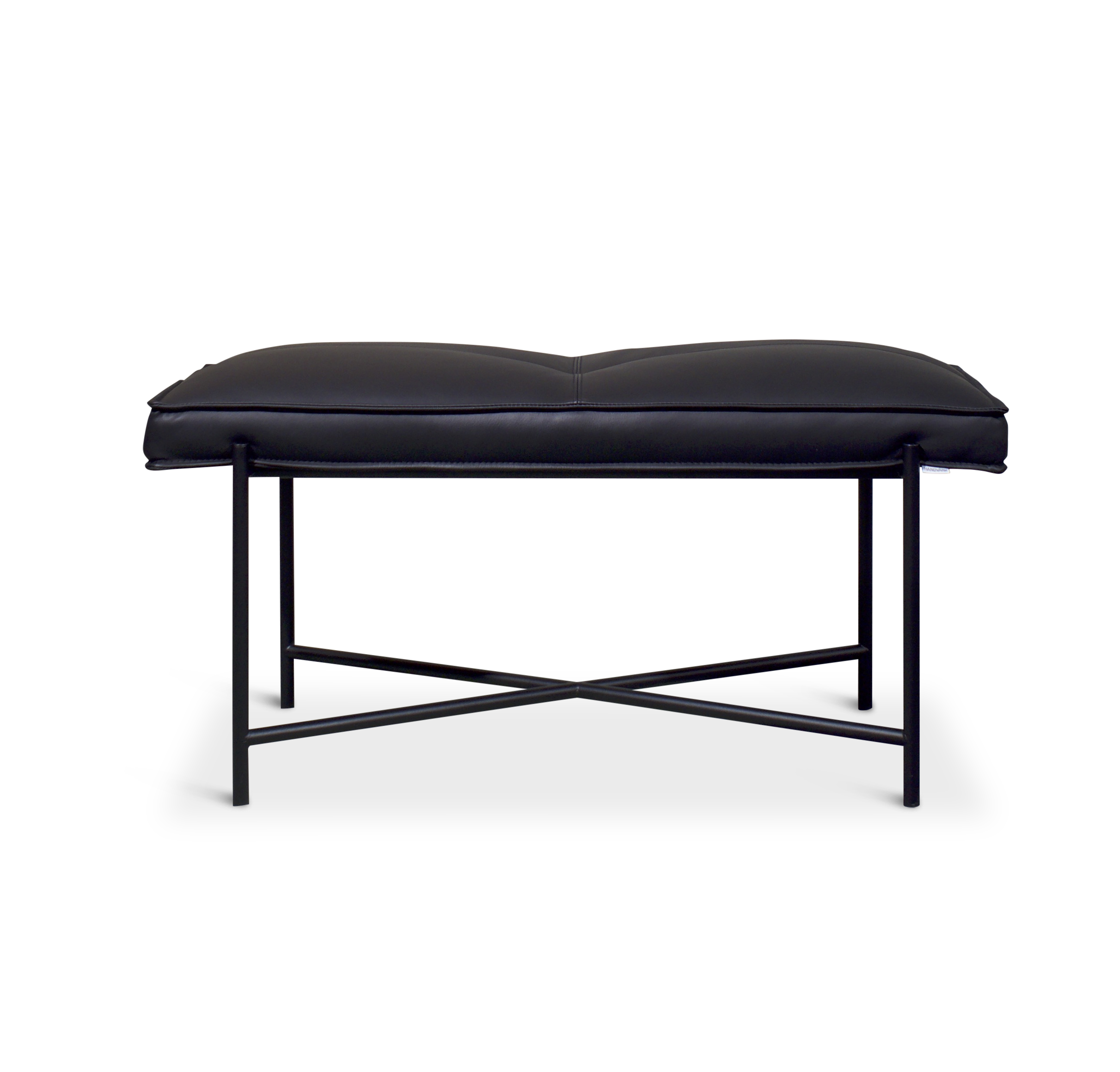 Piano Bench, All Black Frame, Black Leather