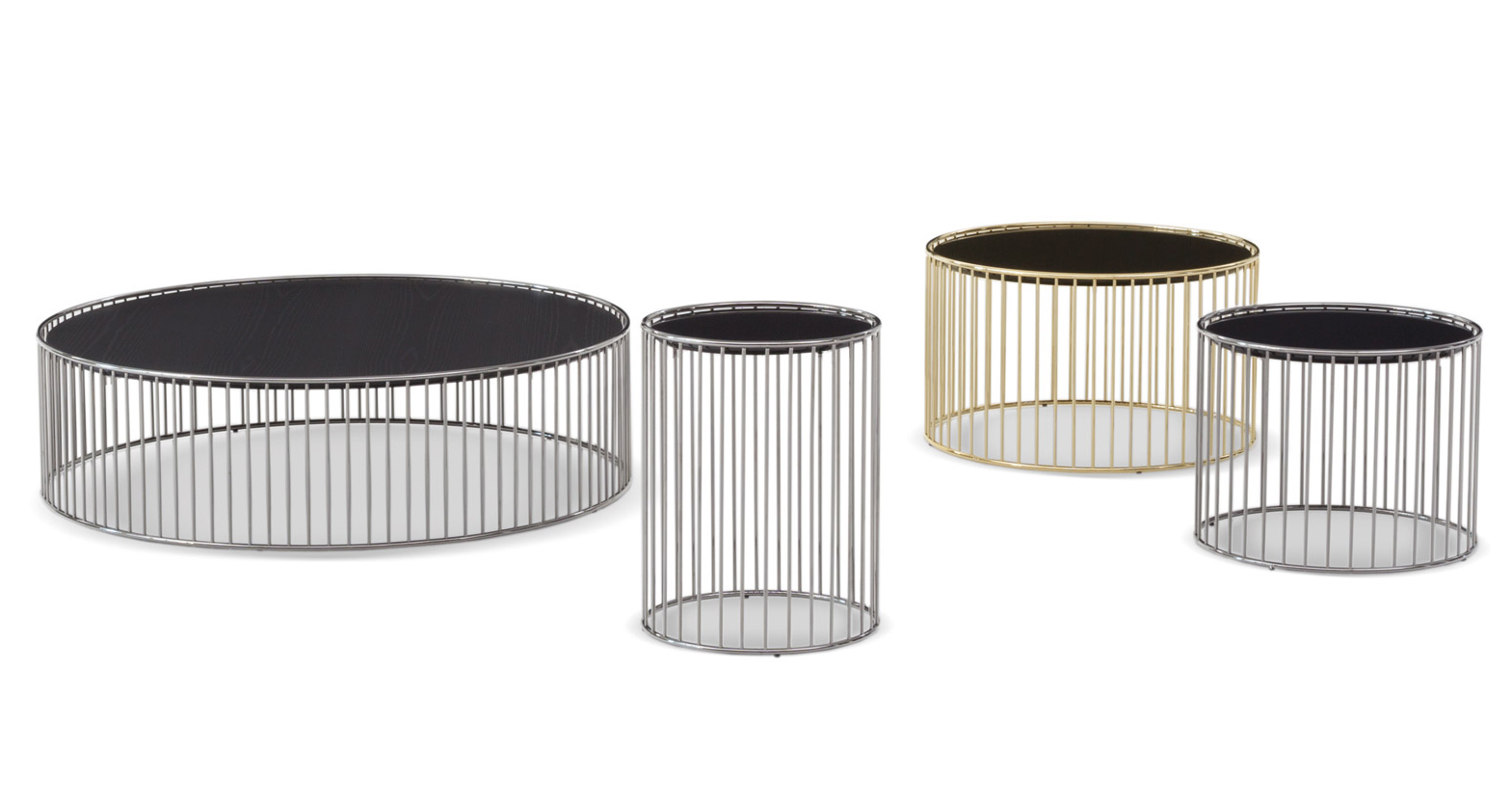 Caulfield Gold/Black-Nickel sófaborð