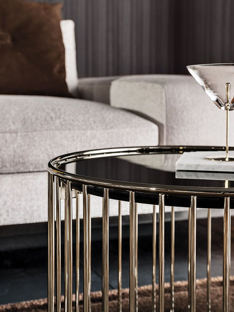 Caulfield Gold/Black-Nickel sófaborð