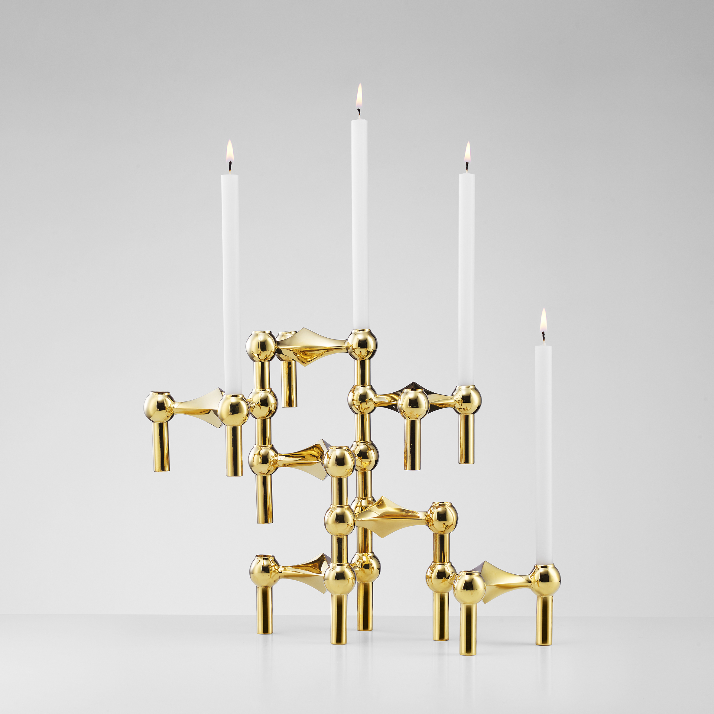 Stoff kertastjaki Ø10sm h7sm, brass