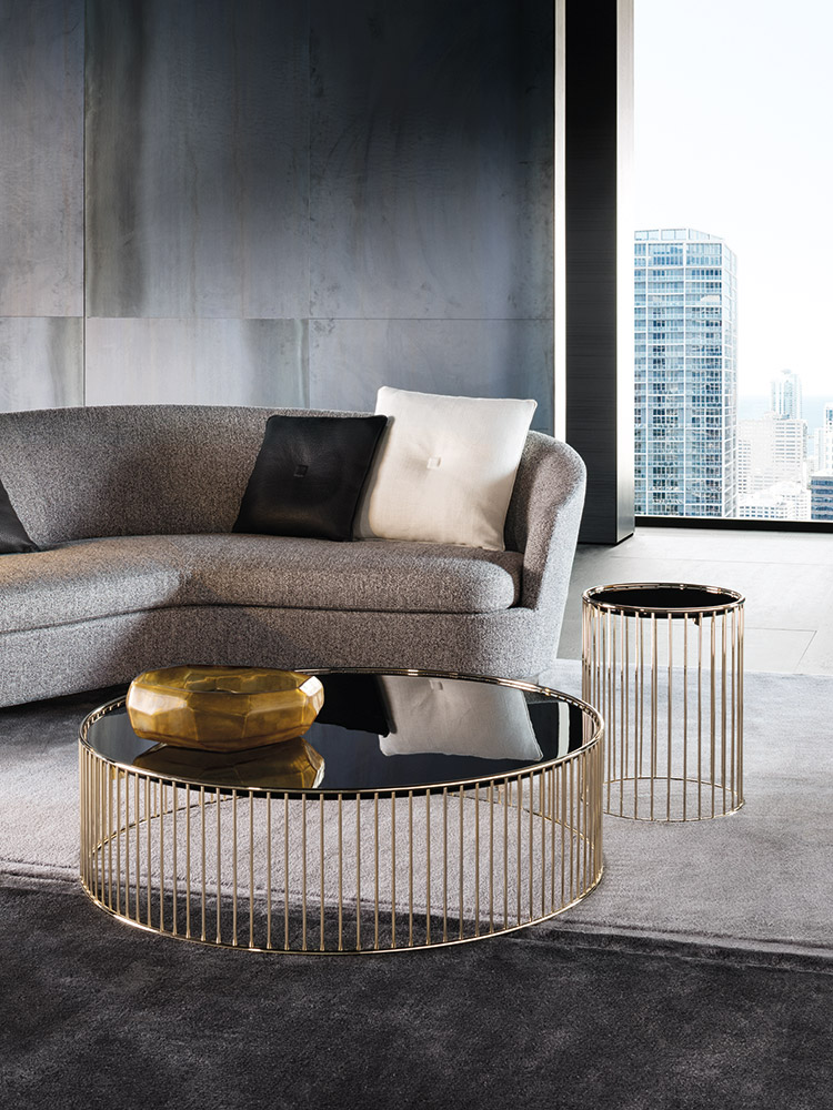 Caulfield Gold/Black-Nickel sófaborð