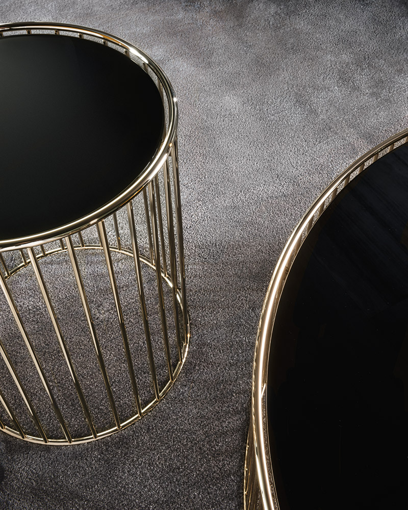 Caulfield Gold/Black-Nickel sófaborð