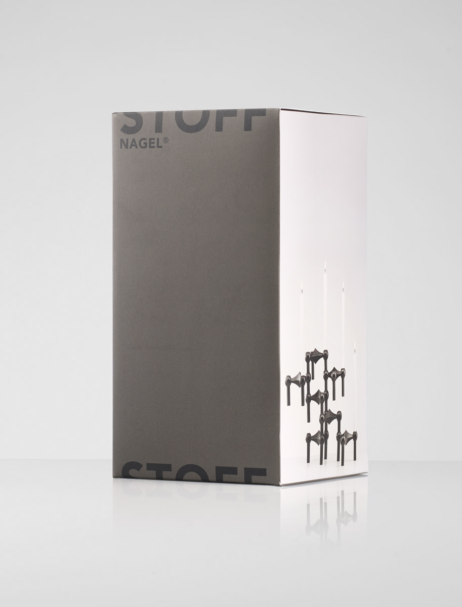 STOFF Nagel candle holder set w-3 pcs, black 2