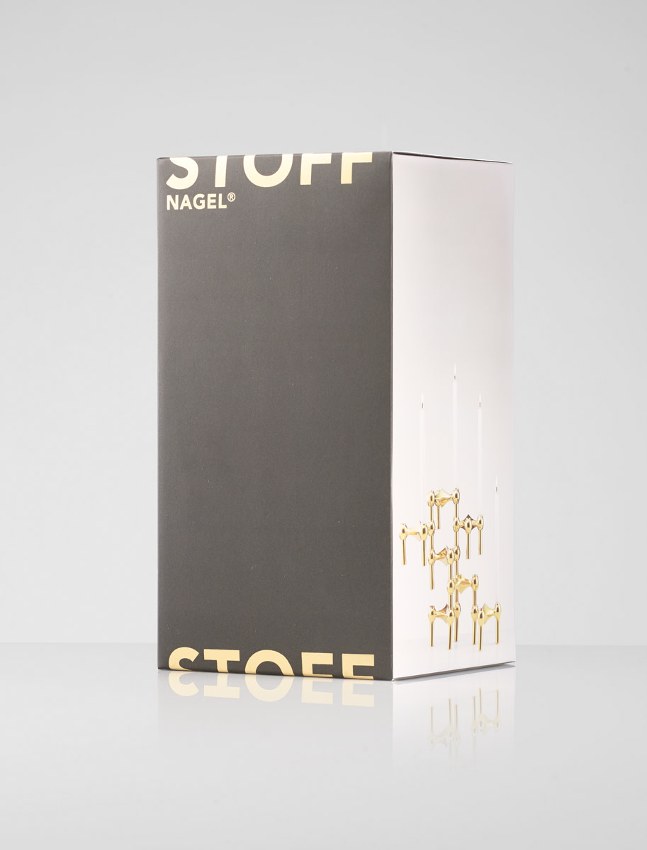 STOFF Nagel candle holder set w-3 pcs, brass 2