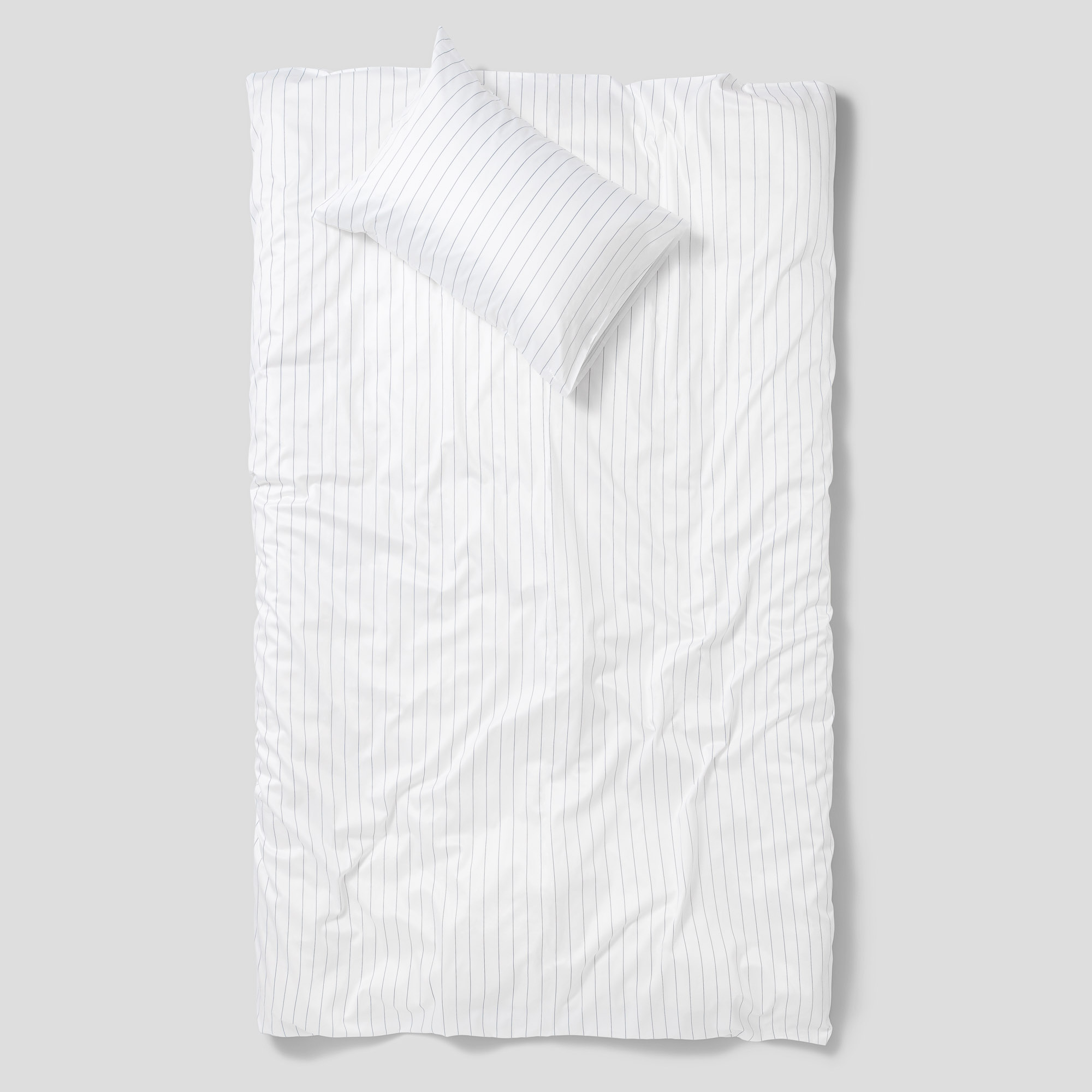 Hvit-Striper_Enkeltdyne med pute