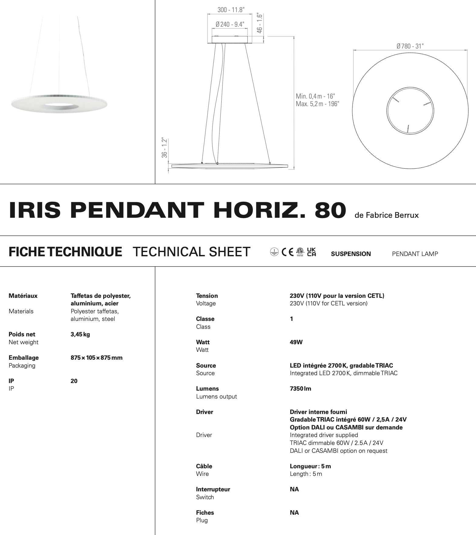 IRIS PENDANT HORIZ1
