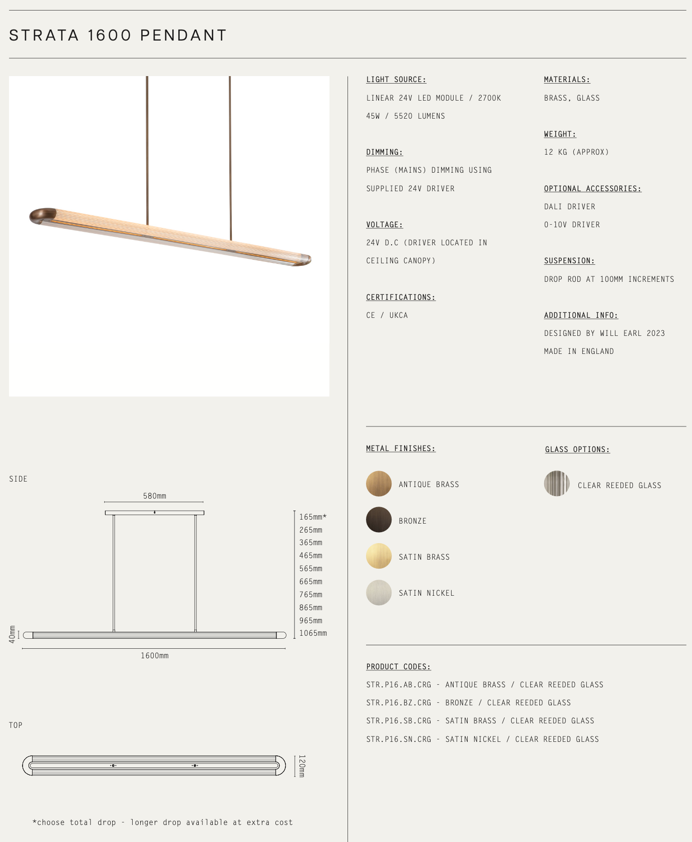 STRATA 1200 PENDANT2