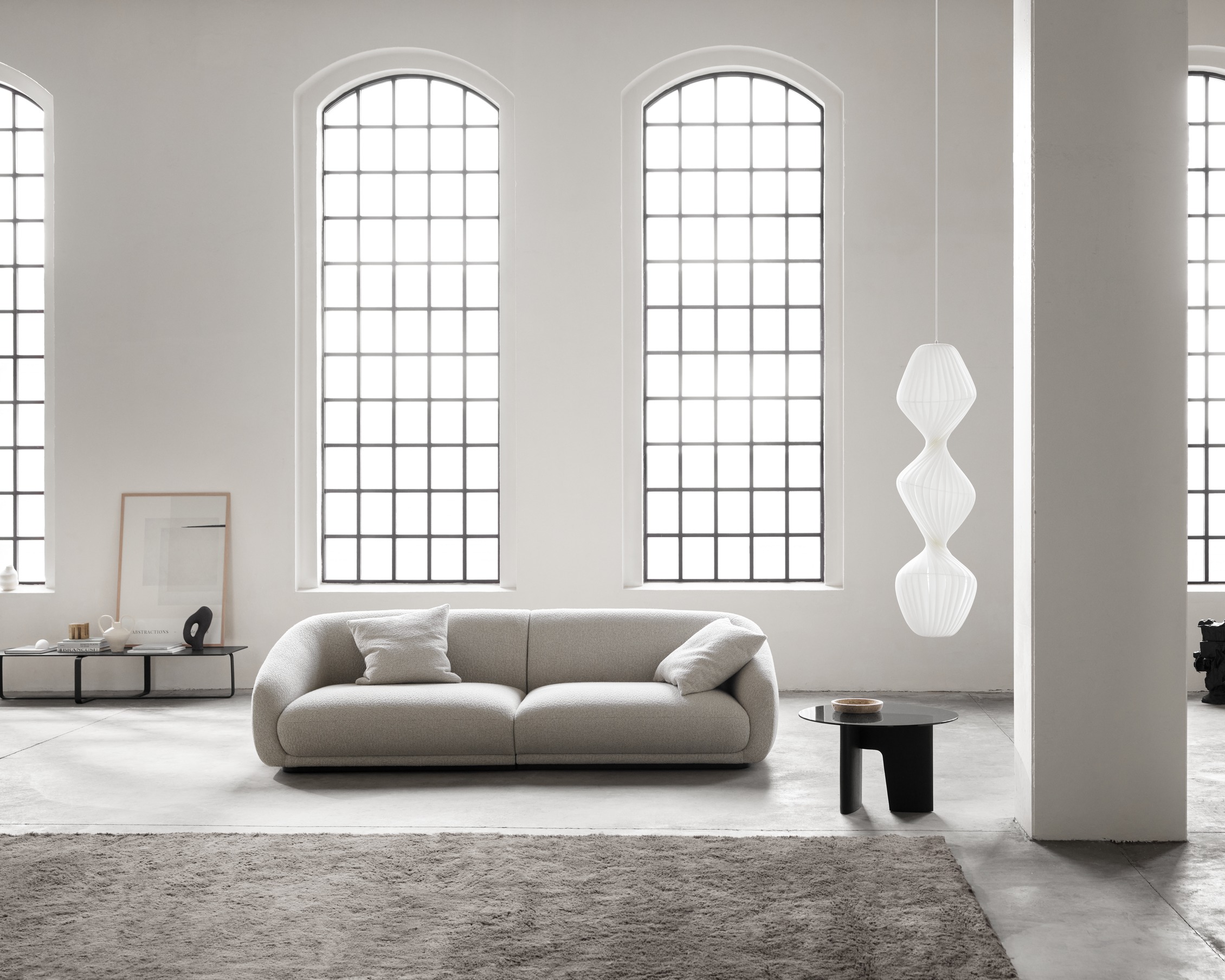 Wendelbo_Montholon_3 seater_Bosa col. 04, Glyph table, Root table, Elba rug_300 dpi