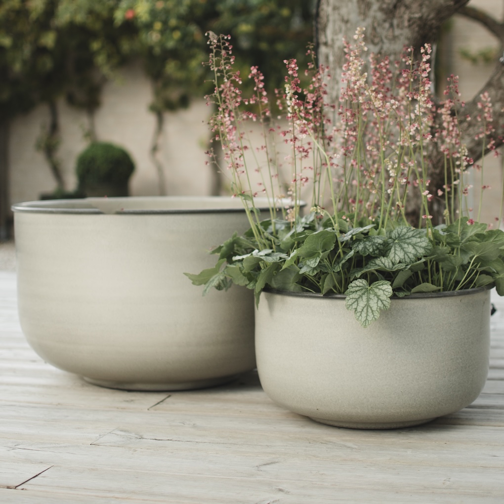 OUT Útiblómapottar WIDE 2 í setti, beige