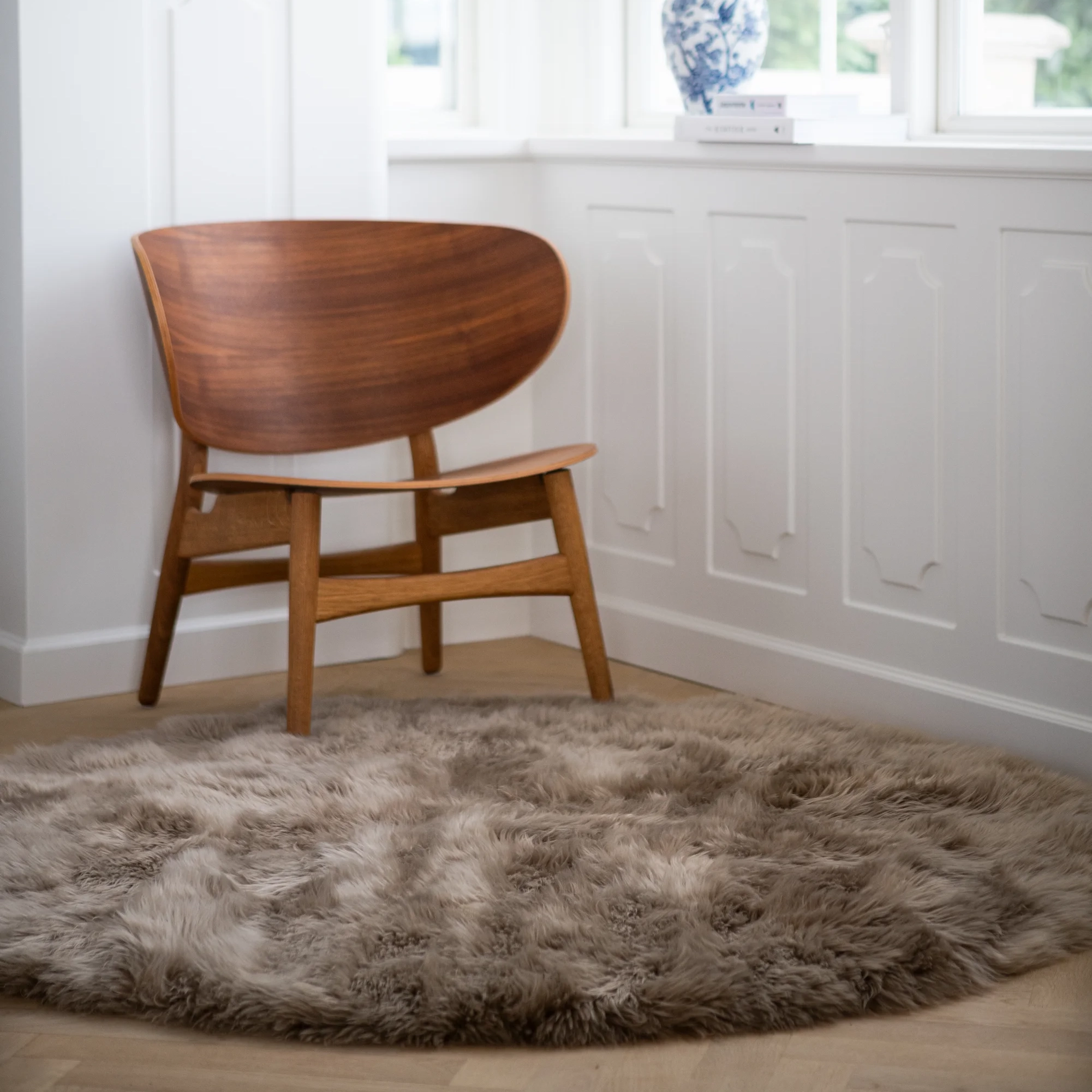 Long Wool Round gólfmotta