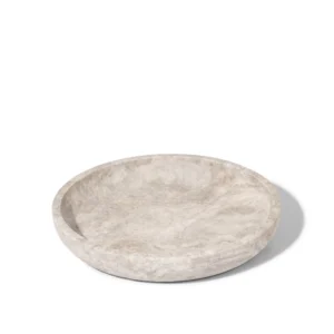 Silver Travertine 'Luna' skál/bakki L