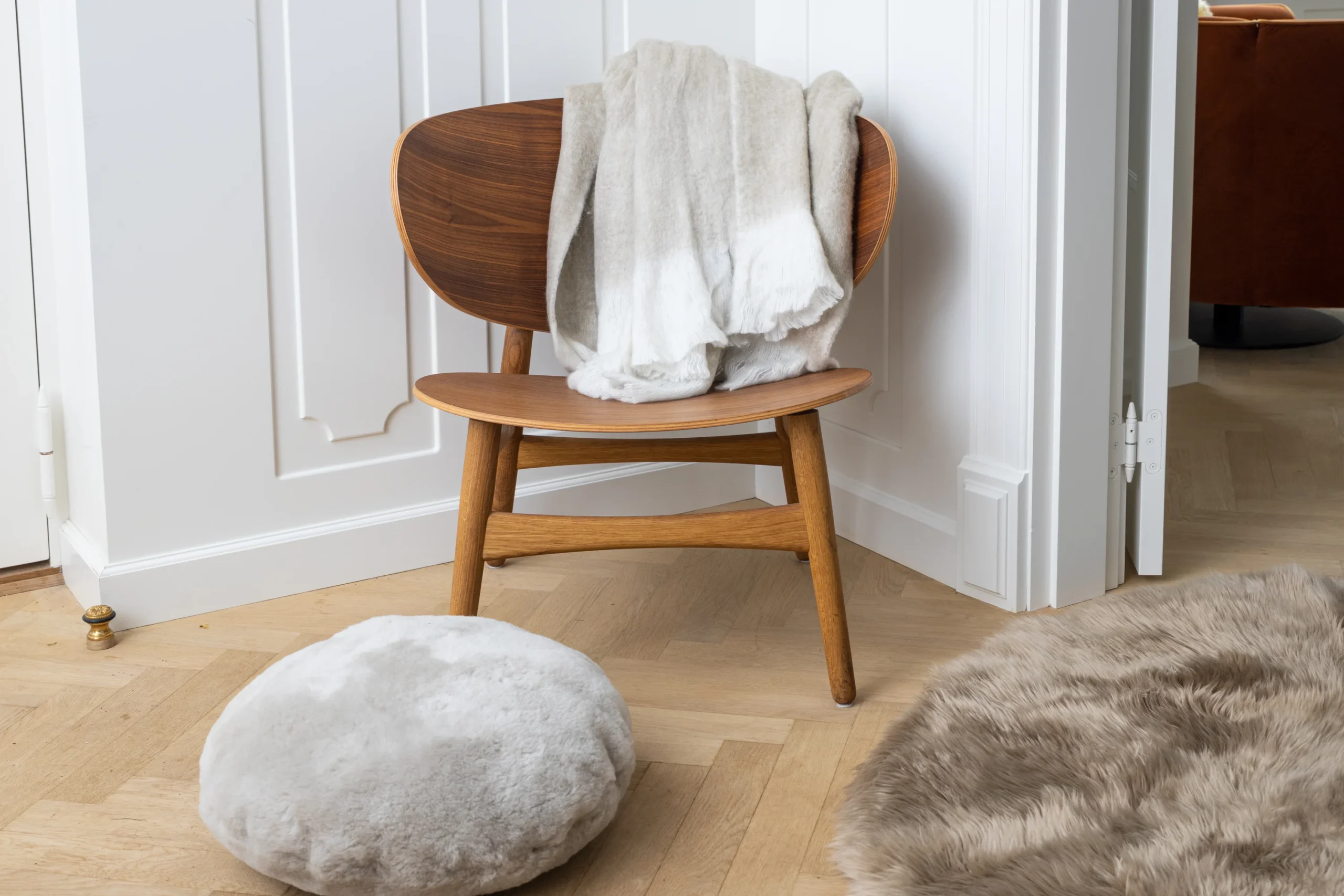 Long Wool Round gólfmotta