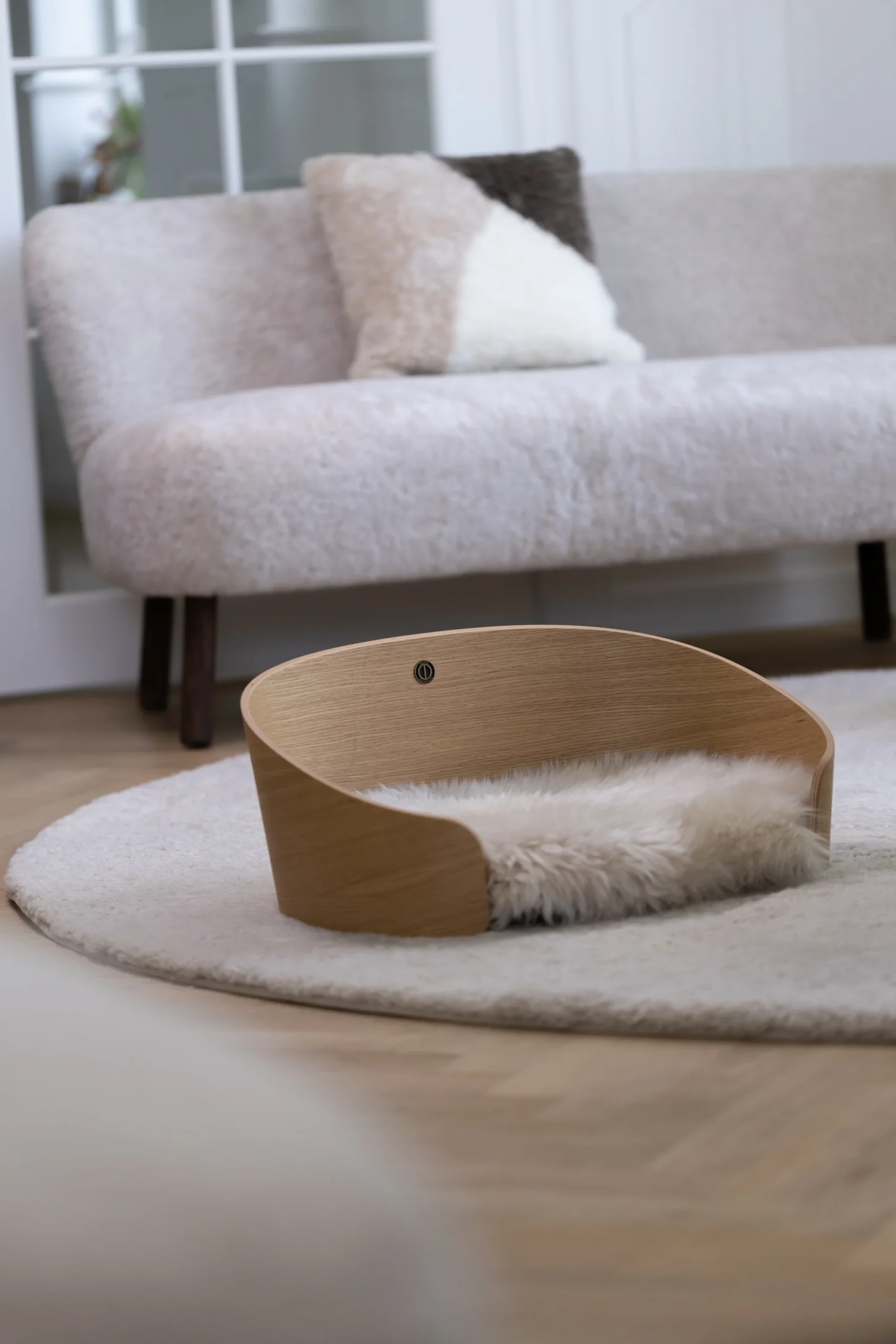 Short Wool Round gólfmotta