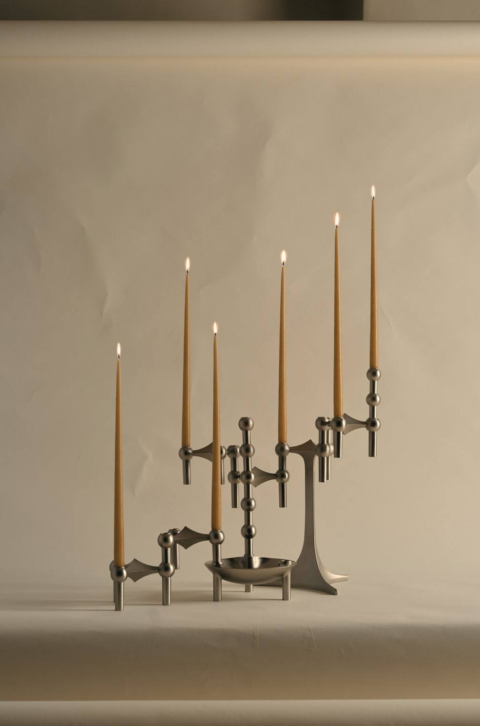Stoff kertastjaki, brushed chrome