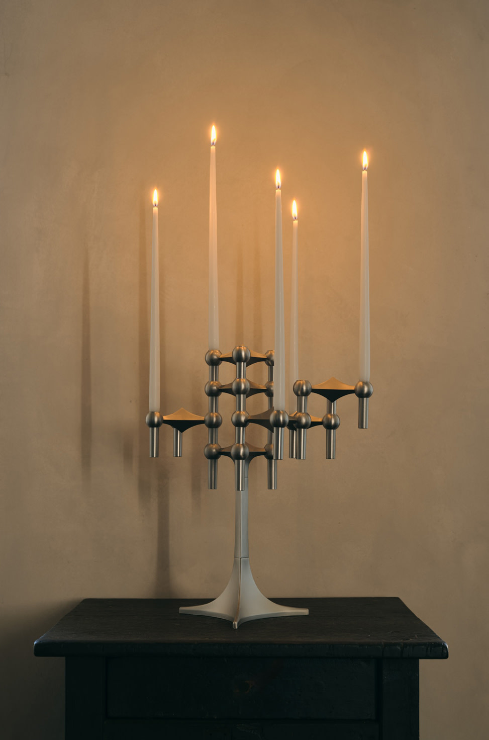 Stoff kertastjaki, brushed chrome