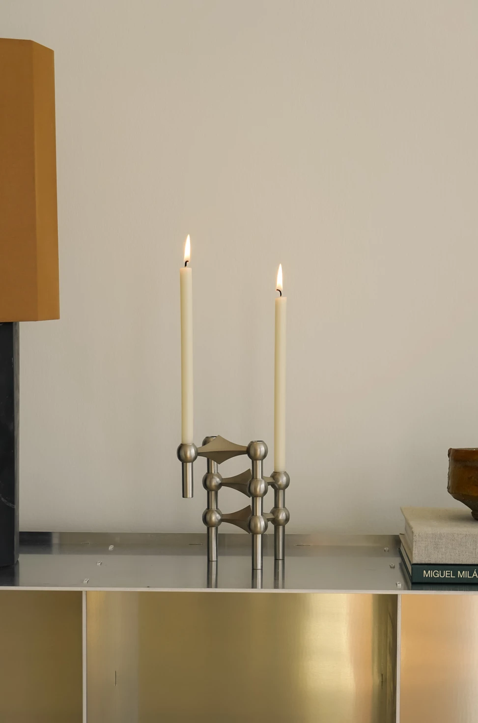 Stoff kertastjaki, brushed chrome
