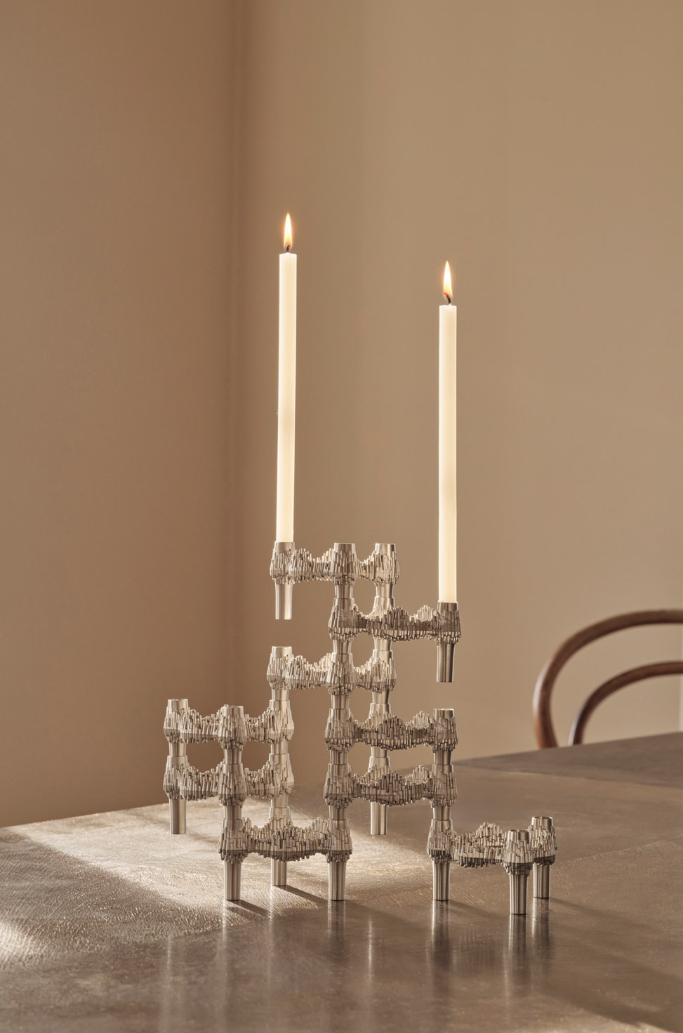 Stoff Quist kertastjaki, brushed chrome