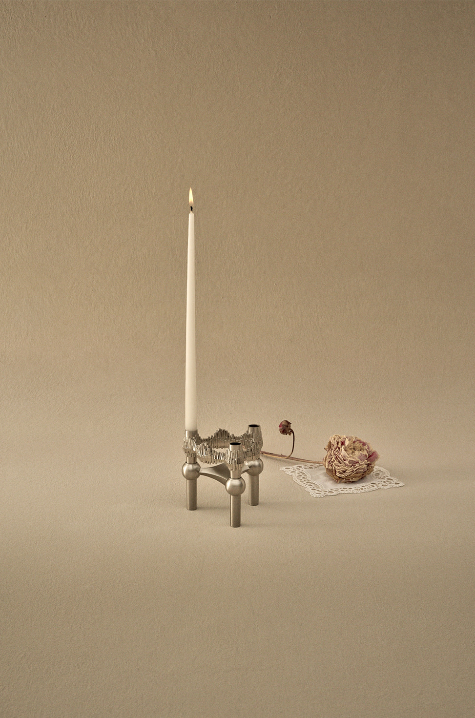 Stoff Quist kertastjaki, brushed chrome