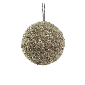 Jólaskraut -Bead Glitter Ball Silver,8cm