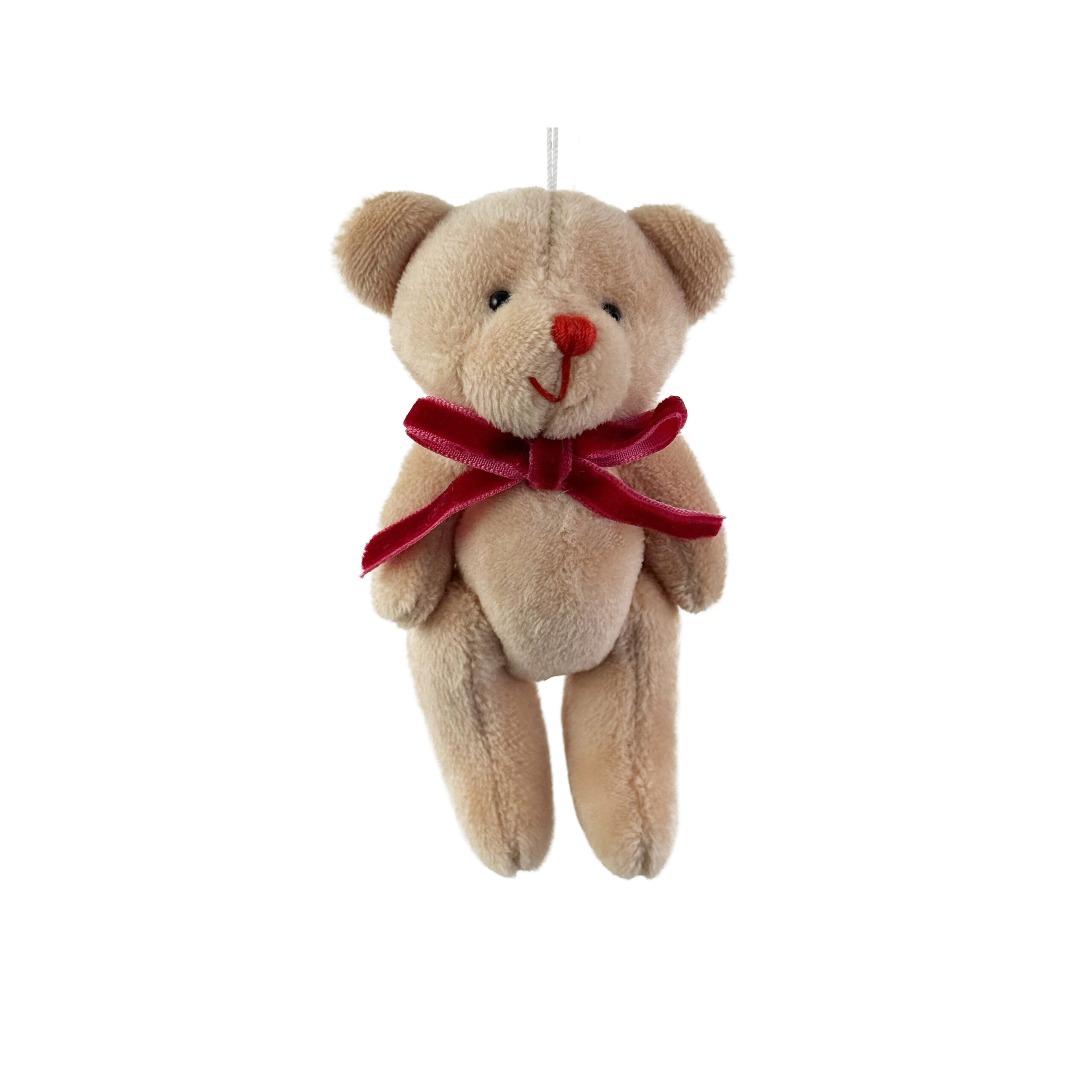 Jólaskraut - Bangsi m/slaufu 12cm, beige